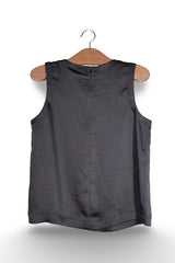 Top - s.Oliver negru din poliester cu linie simpla – S – Femei - spate