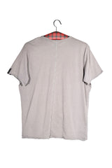Tricou - Replay gri deschis din bumbac cu decolteu in V – M – Bărbați - spate