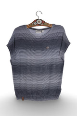 Tricou - Naketano bleumarin cu dungi fine si croiala lejera – S – Femei - fata