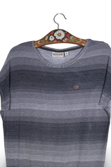 Tricou - Naketano bleumarin cu dungi fine si croiala lejera – S – Femei - detaliu
