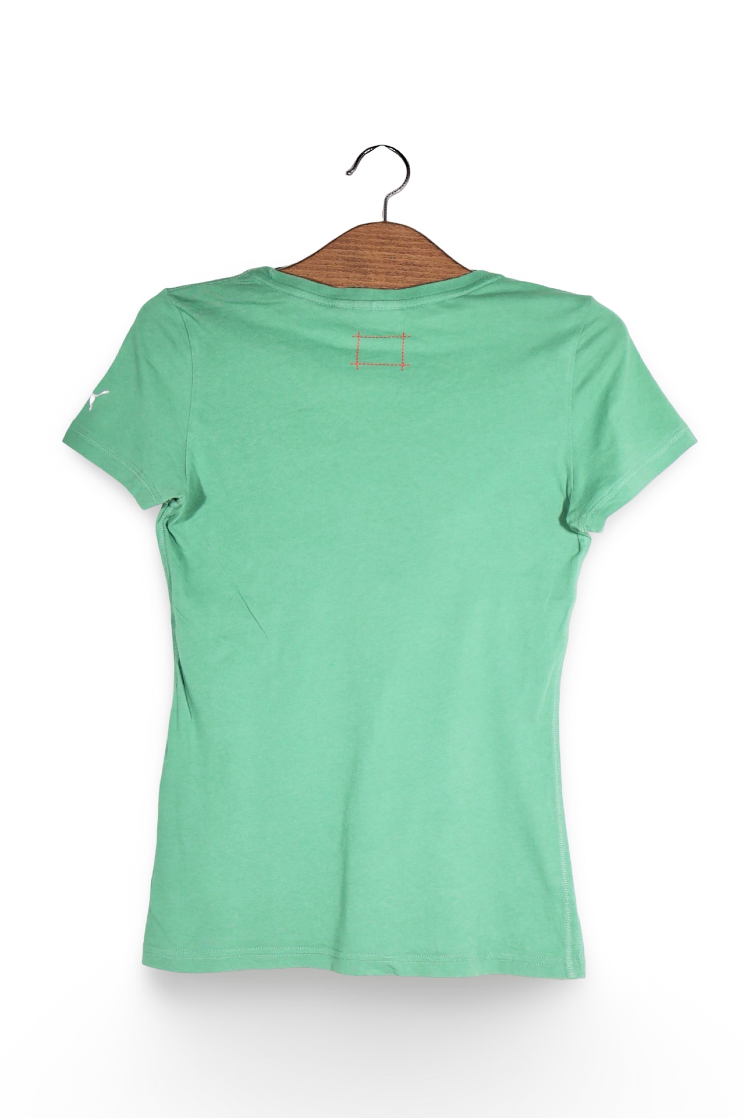 Tricou - PUMA verde menta din bumbac cu croiala slim – M – Femei - spate