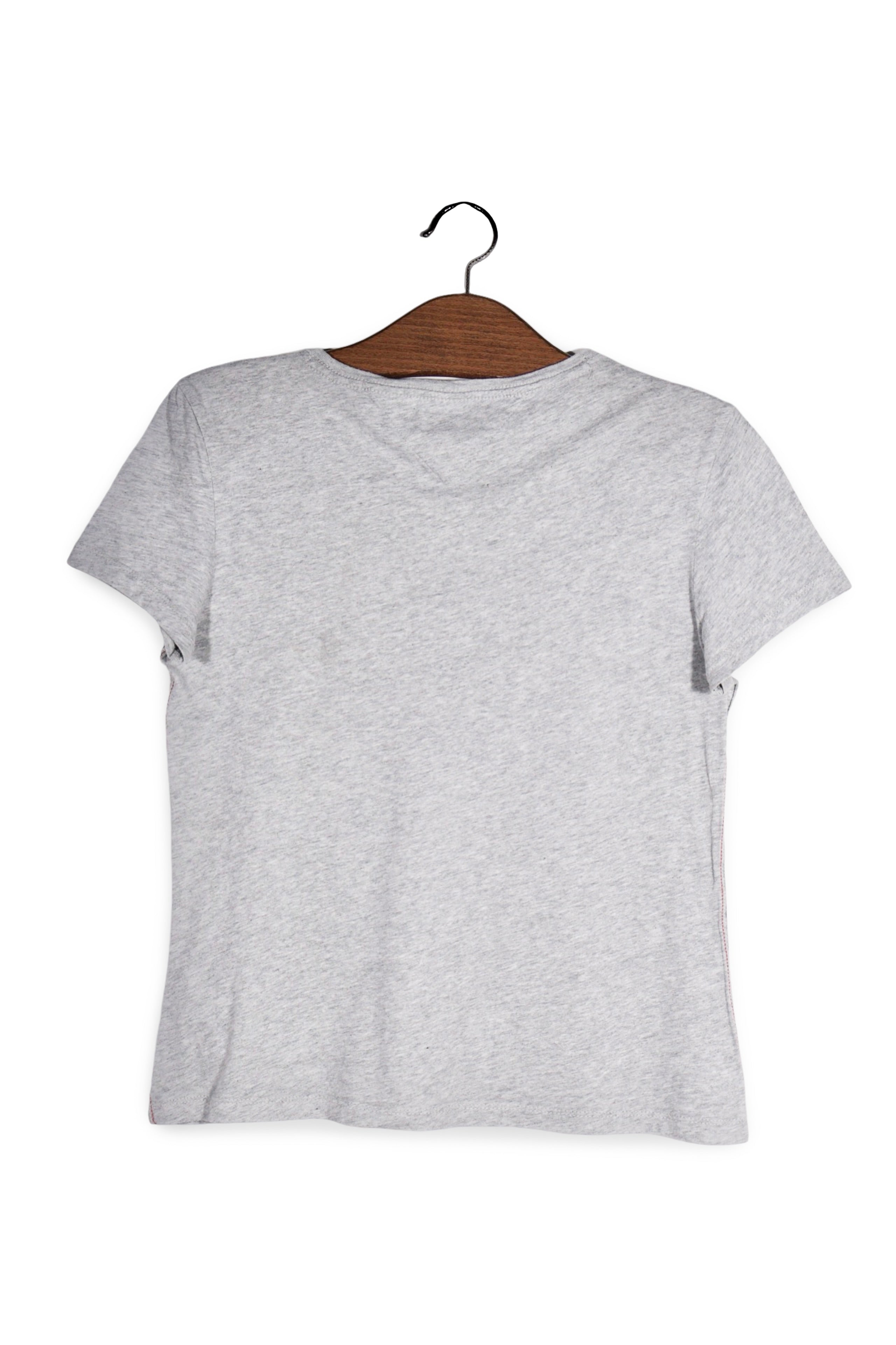 Tricou - Tommy Hilfiger gri deschis din bumbac cu croială simplă – XS – Femei - spate