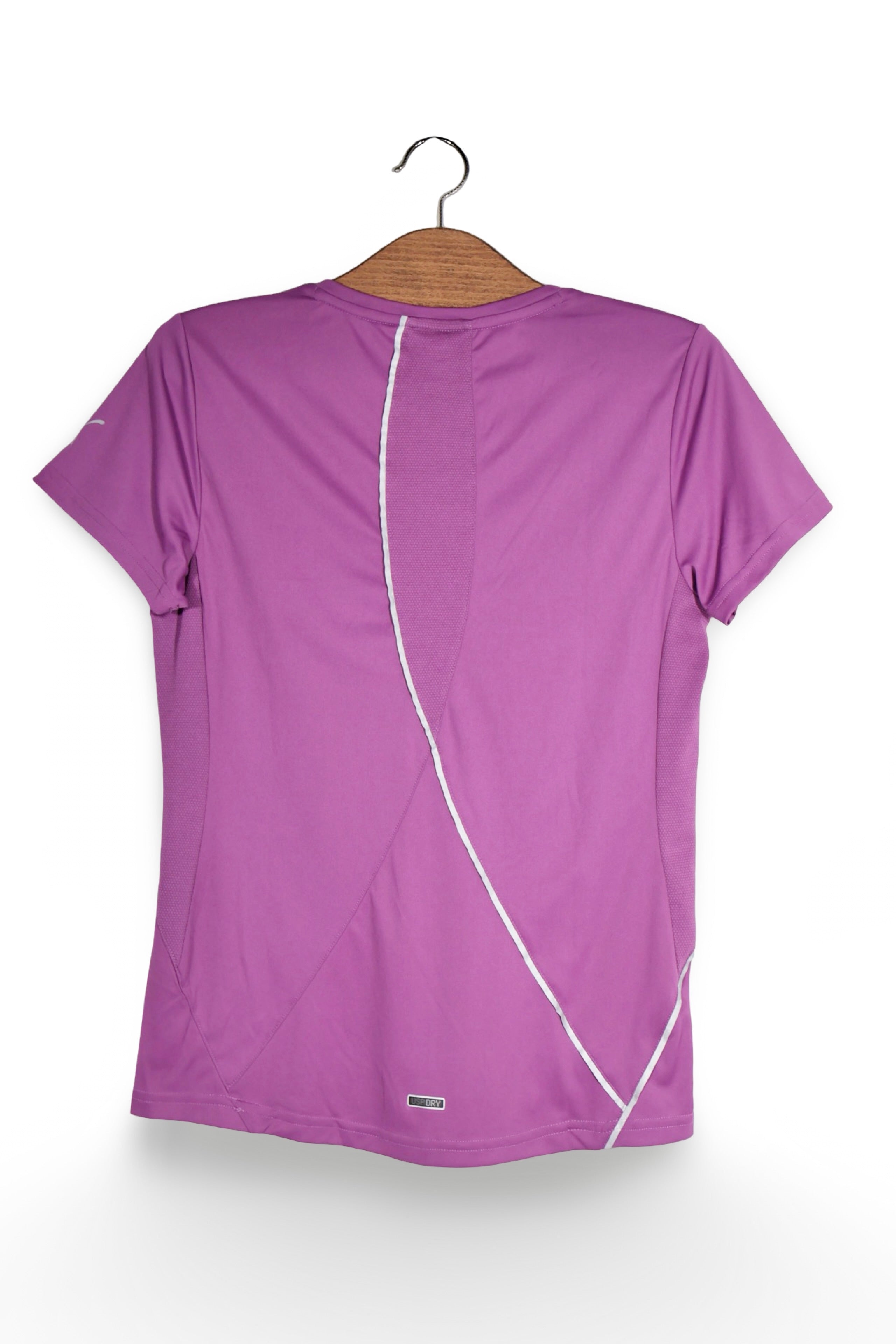 Tricou - PUMA violet cu croială sport și detalii reflective – S – Femei - spate
