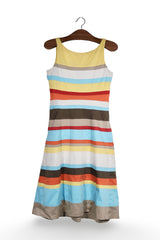 Rochie - DANIEL HECHTER cu dungi orizontale multicolore – S – Femei - spate