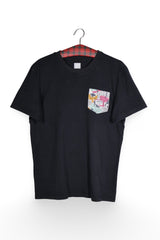 Tricou - Adidas negru din bumbac cu buzunar aplicat grafic – M – Bărbați - fata