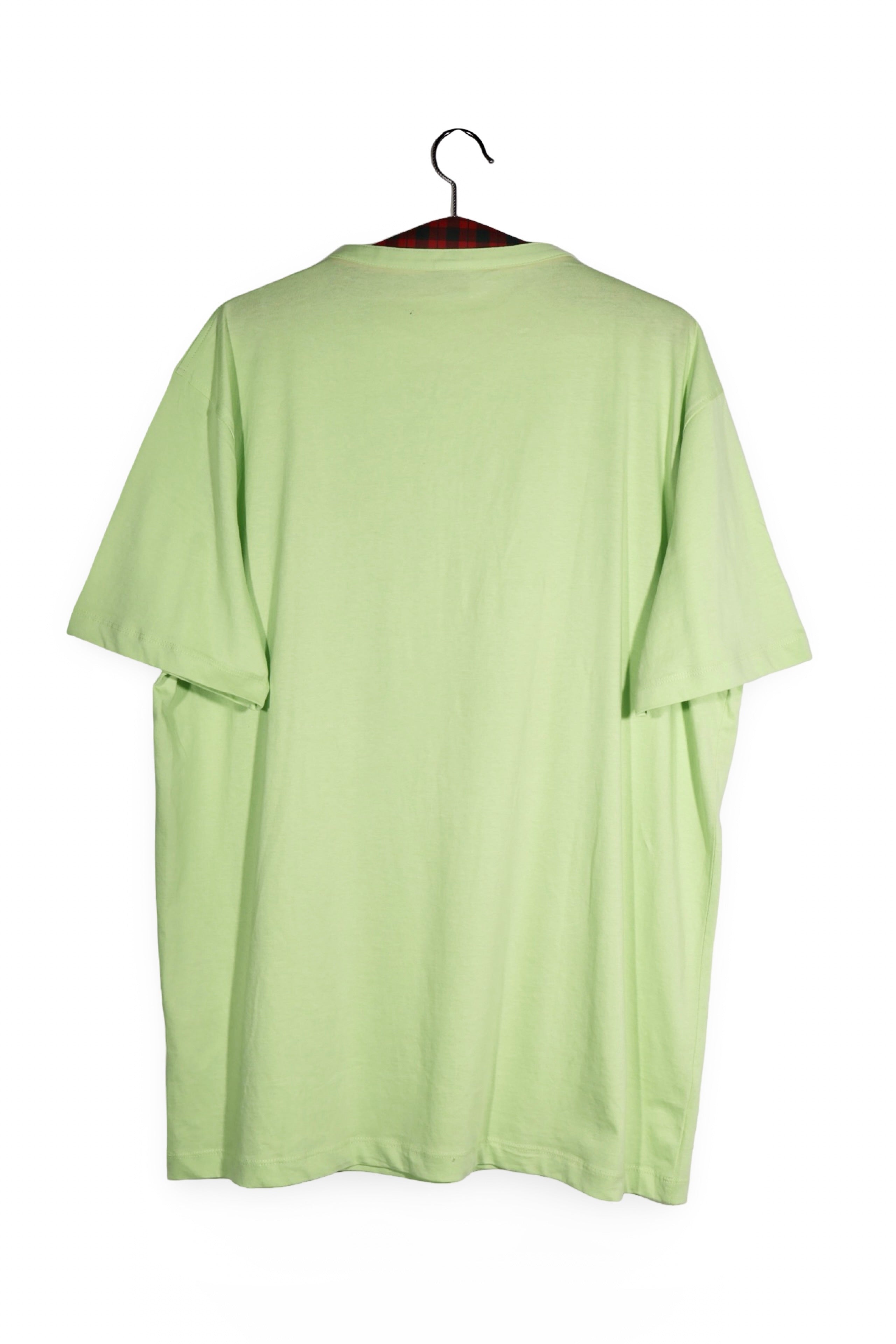 Tricou - Alte Branduri verde deschis din bumbac cu platcă scurtă cu nasturi – M – Bărbați - spate