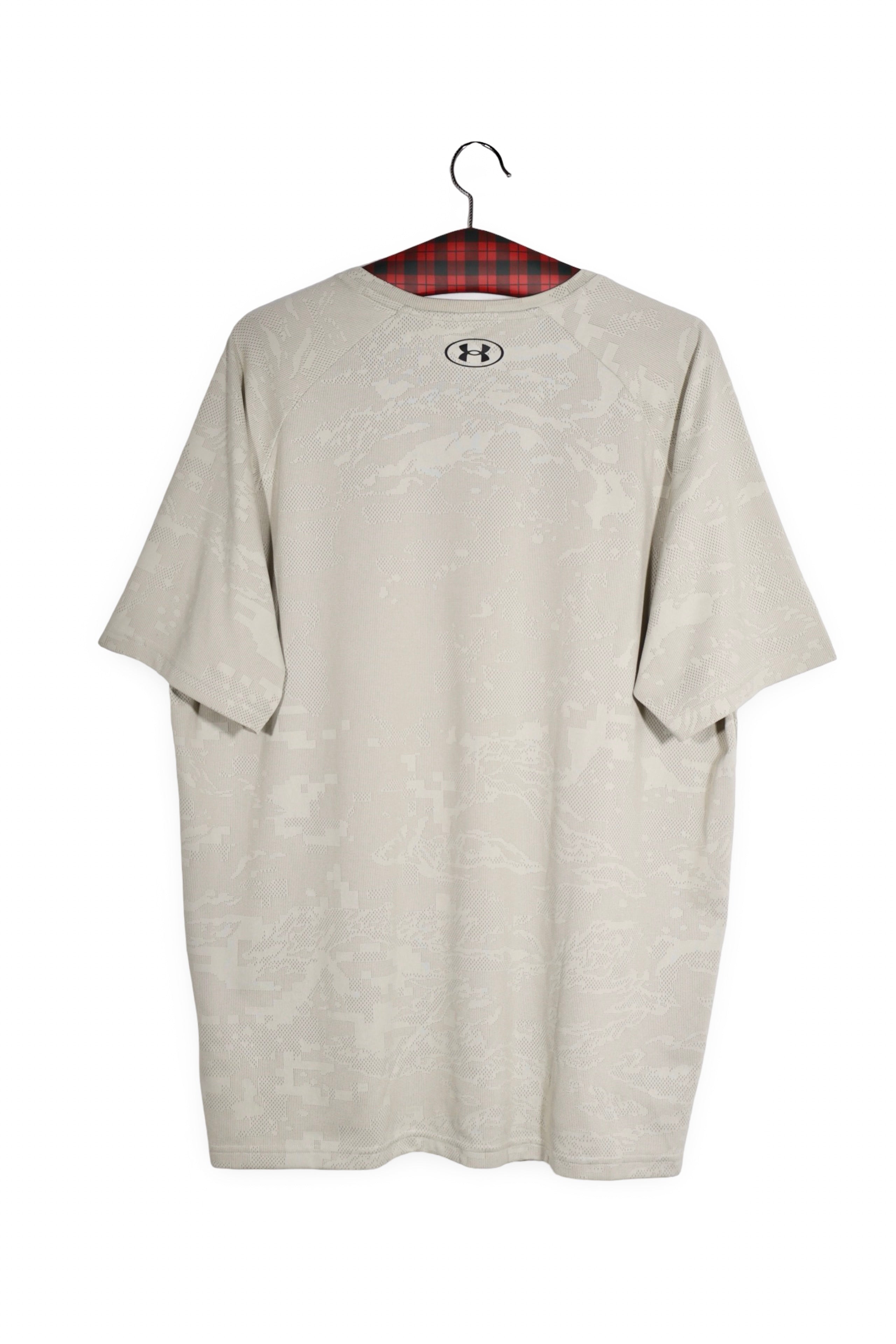 Tricou - Under Armour bej din poliester jacard cu croială lejeră – XL – Bărbați - spate