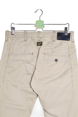 Pantaloni - G-STAR bej din bumbac cu croială dreaptă și buzunare utilitare – M – Bărbați - spate