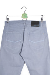 Pantaloni - Pierre Cardin gri-albaștri din bumbac cu croială dreaptă – M – Bărbați - spate