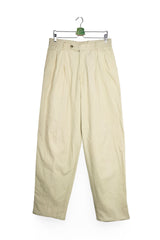 Pantaloni - Hugo Boss bej din bumbac cu croială largă și pliuri – M – Bărbați - detaliu