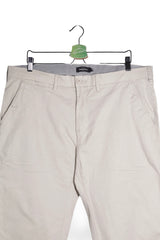 Pantaloni - Dressmann bej din bumbac cu croială dreaptă – XXL – Bărbați - detaliu