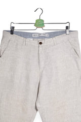 Pantaloni - Alte Branduri bej deschis din in cu croială slim – L – Bărbați - detaliu
