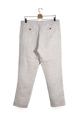 Pantaloni - Alte Branduri bej deschis din in cu croială slim – L – Bărbați - spate