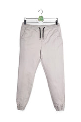 Pantaloni - JACK&JONES gri deschis din bumbac cu croială jogger – M – Bărbați - fata