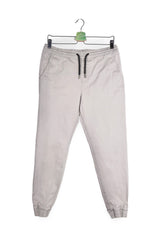 Pantaloni - JACK&JONES gri deschis din bumbac cu croială jogger – M – Bărbați - fata