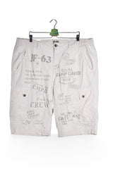 Pantaloni 2/3 - Camp David alb fildes din bumbac cu imprimeu grafic all-over – 3XL – Bărbați - fata