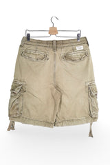 Pantaloni scurți - Abercrombie&Fitch kaki din bumbac cu buzunare cargo – S – Bărbați - spate