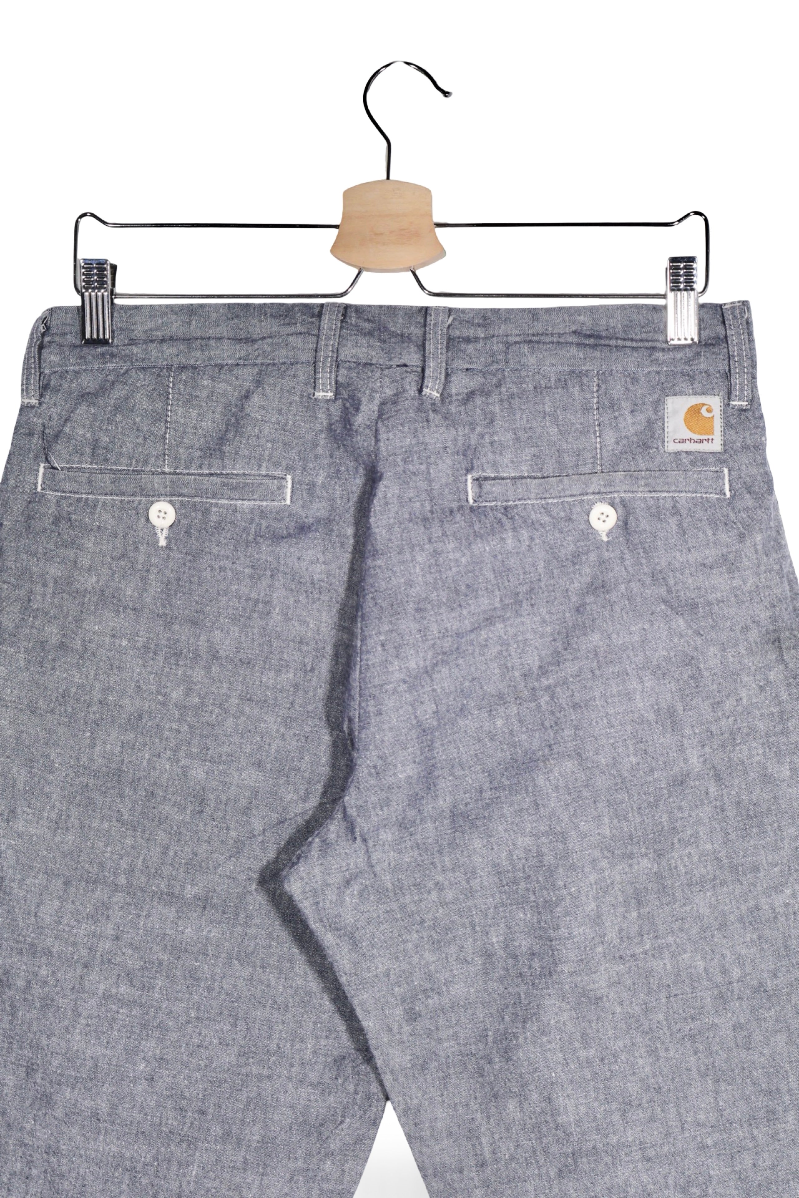 Pantaloni scurți - Carhartt gri-albaștri din bumbac cu croială lejeră – S – Bărbați - spate