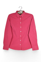 Cămașă - Lands' End roz inchis din bumbac elastic – L – Femei - fata
