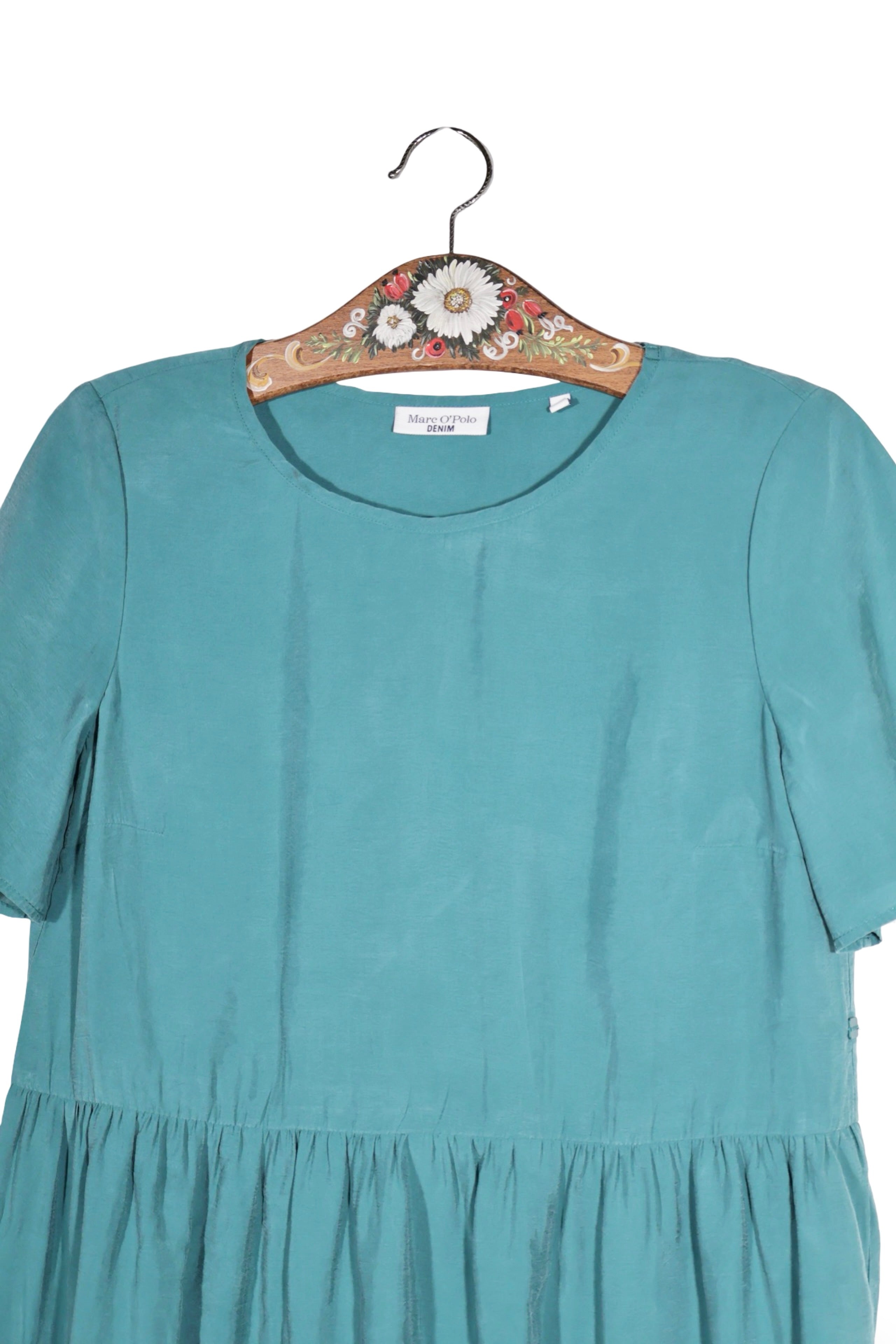 Rochie - Marc O'Polo turcoaz din modal cu croiala lejeră – XS – Femei - detaliu