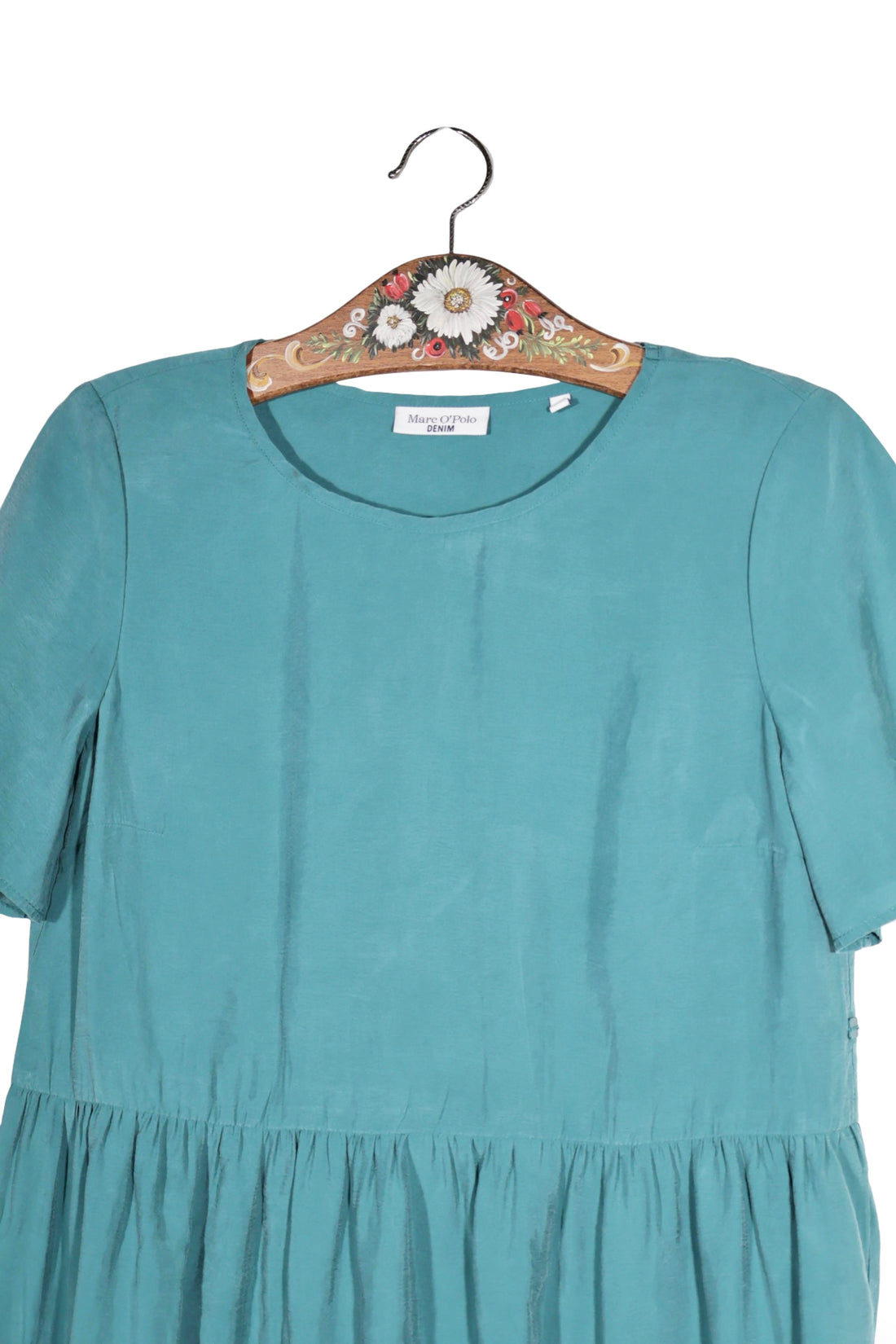 Rochie - Marc O'Polo turcoaz din modal cu croiala lejeră – XS – Femei - detaliu