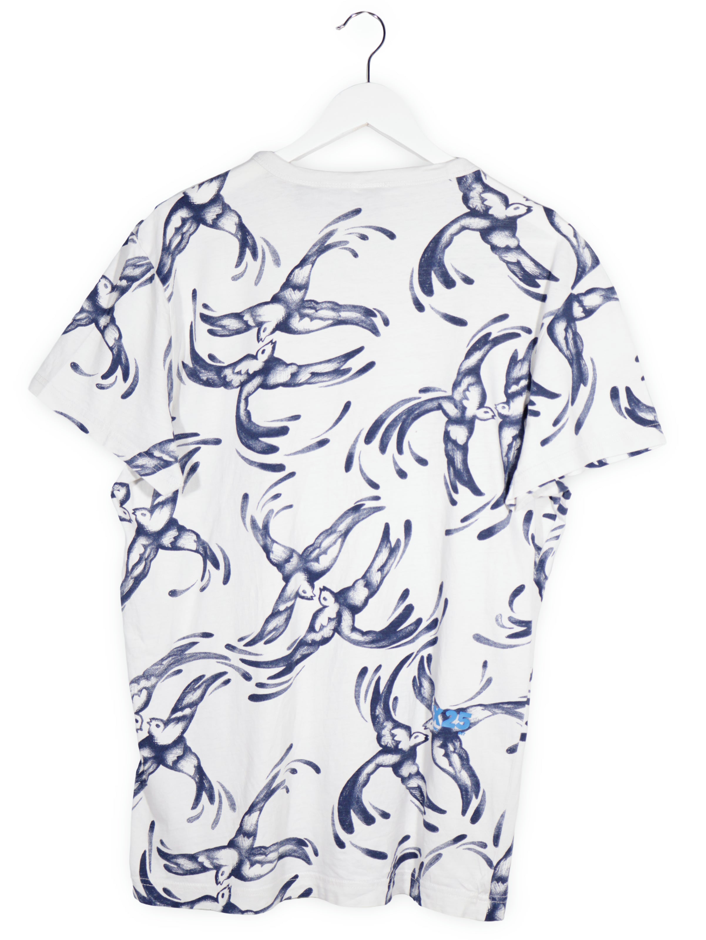 Tricou G-STAR alb cu print albastru mărime L vedere din spate second-hand premium