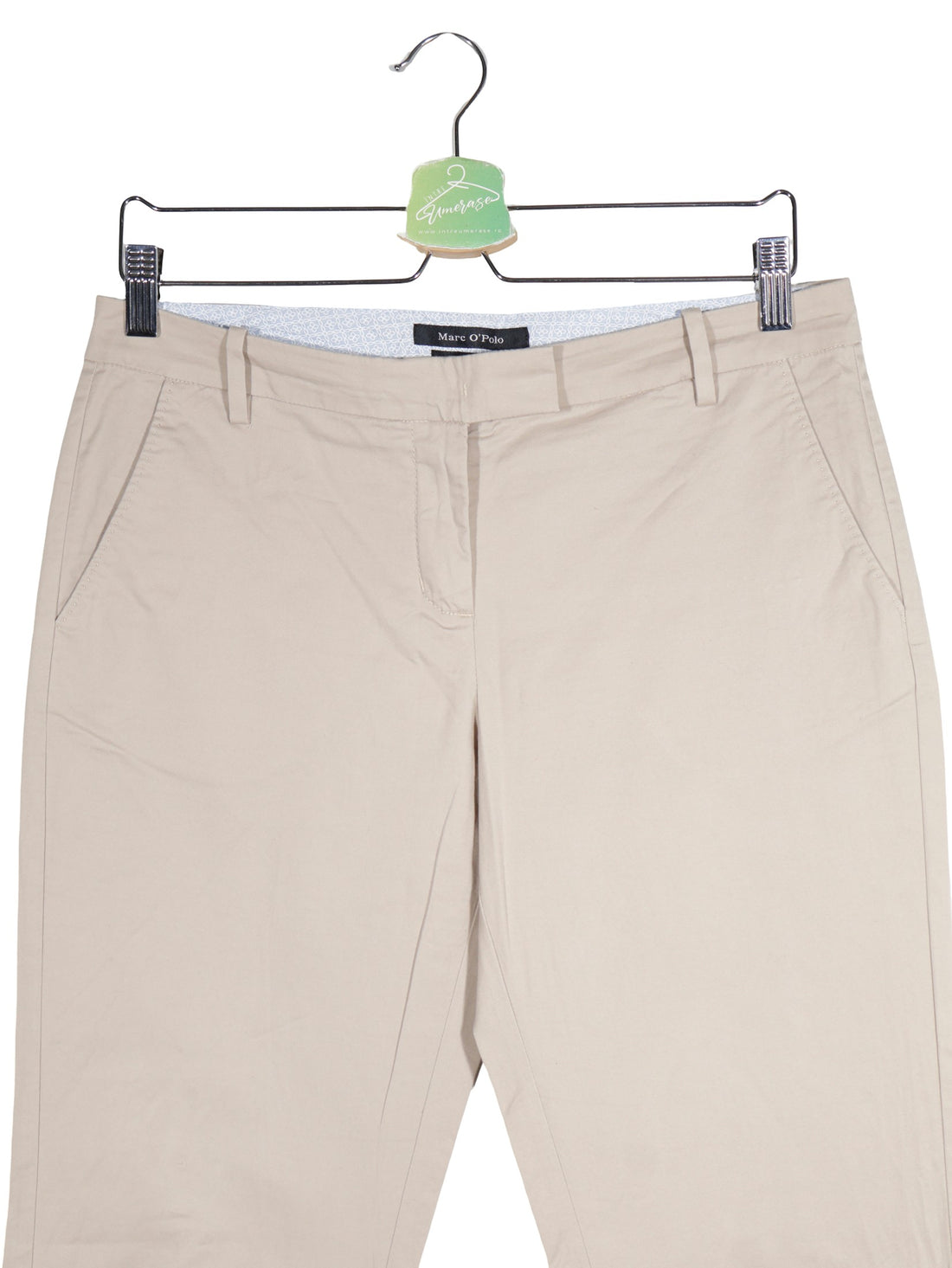 Pantaloni Marc O'Polo bej mărime S detaliu material și croială second-hand premium