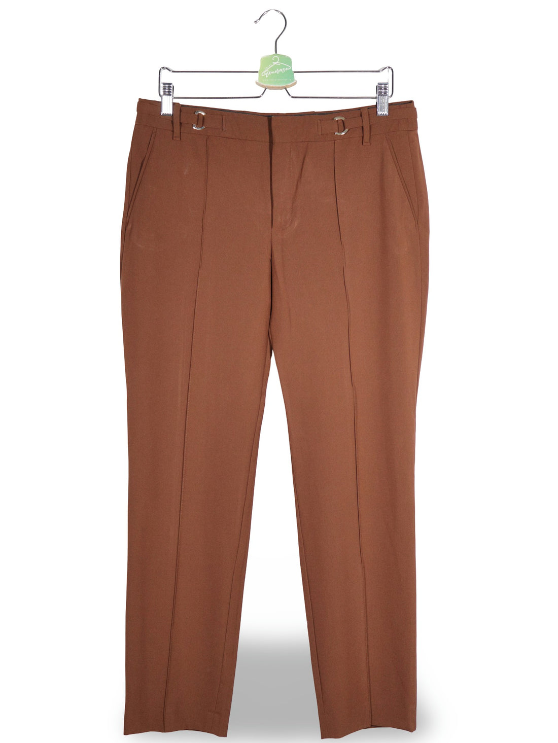 Pantaloni ZARA maro mărime L vedere din față second-hand premium