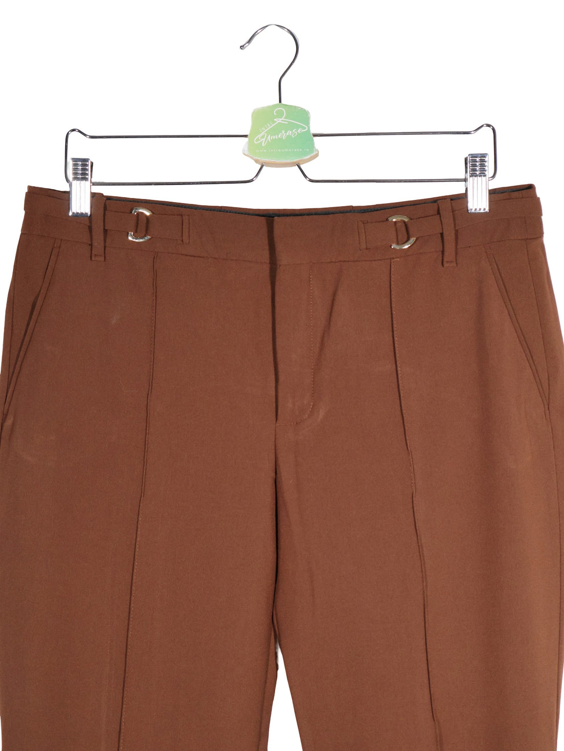 Pantaloni ZARA maro mărime L detaliu material și croială second-hand premium