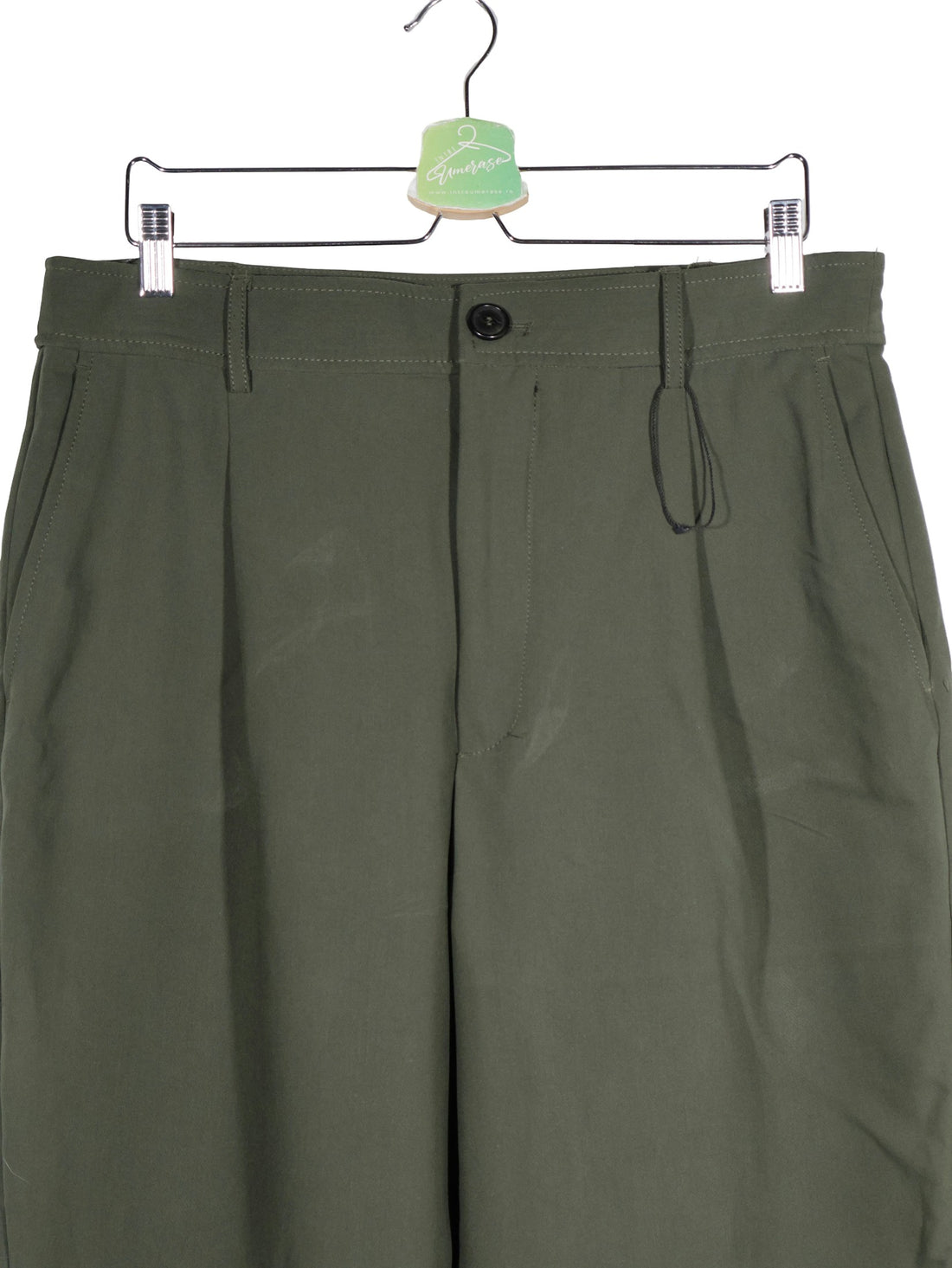 Pantaloni ZARA verde închis mărime XL detaliu material și croială second-hand premium