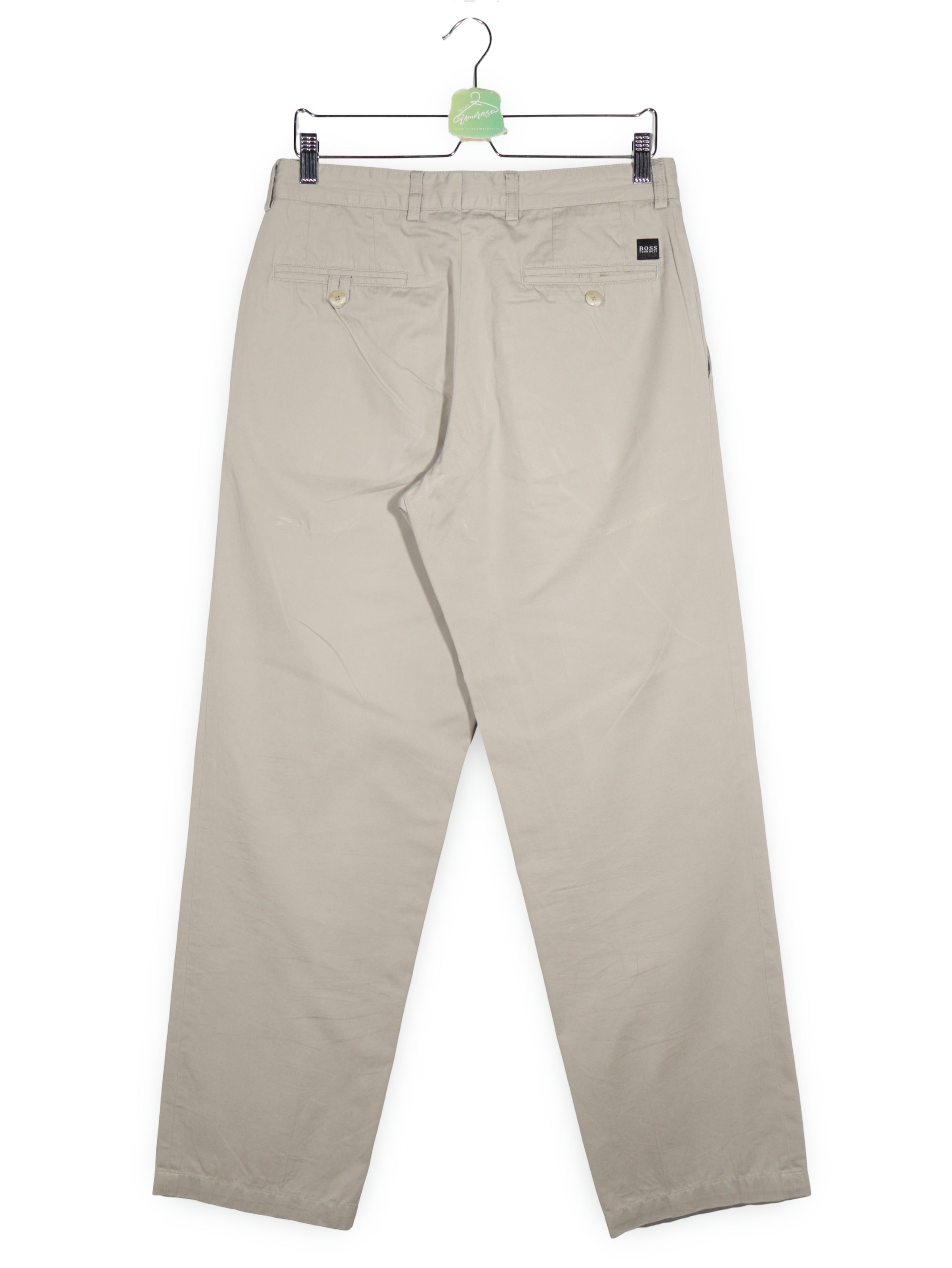 Pantaloni BOSS Hugo Boss bej deschis mărime S vedere din spate second-hand premium