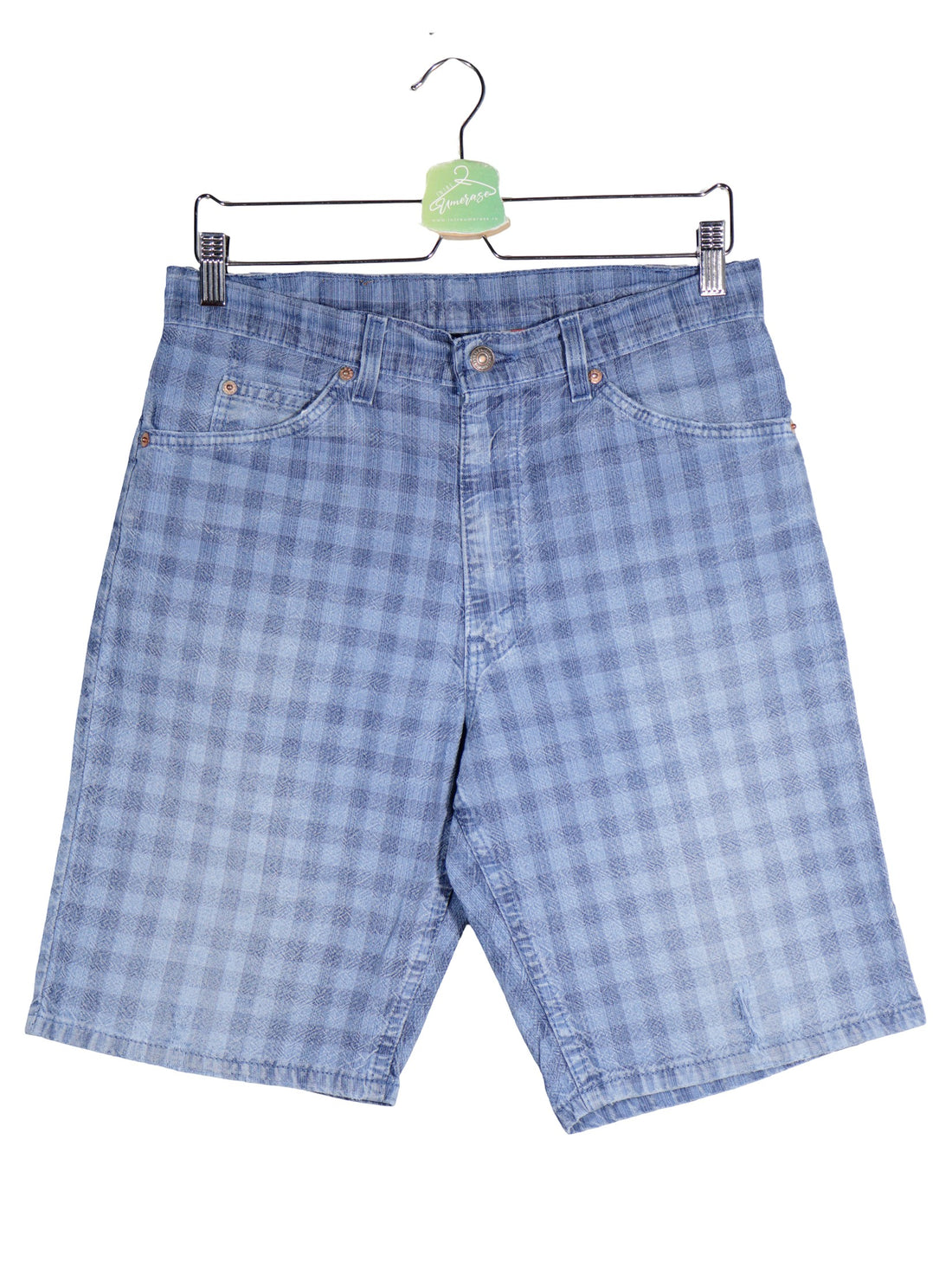 Blugi scurti Levi's albastru mărime S vedere din față second-hand premium