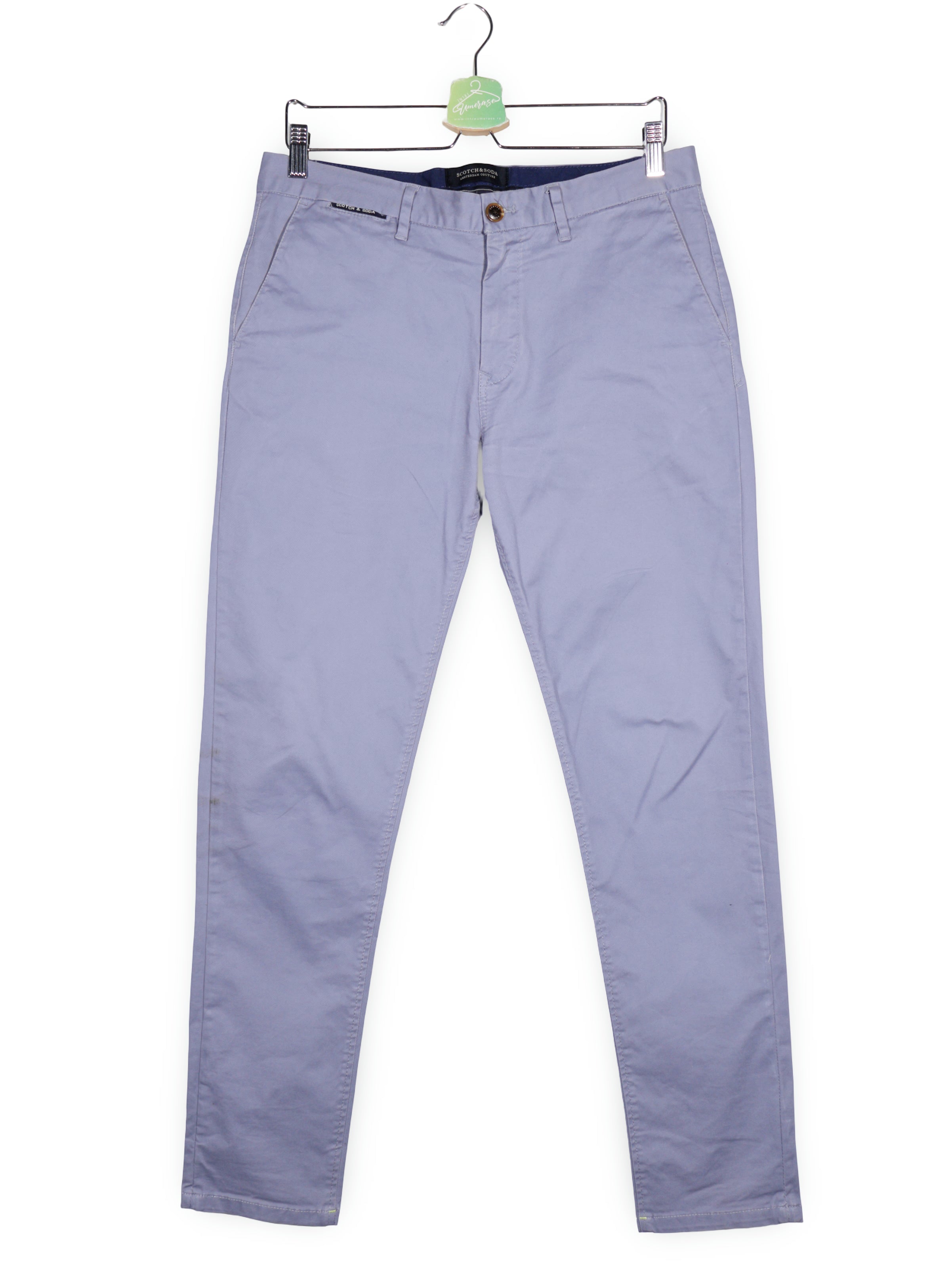 Pantaloni Scotch & Soda bleu deschis mărime S vedere din față second-hand premium