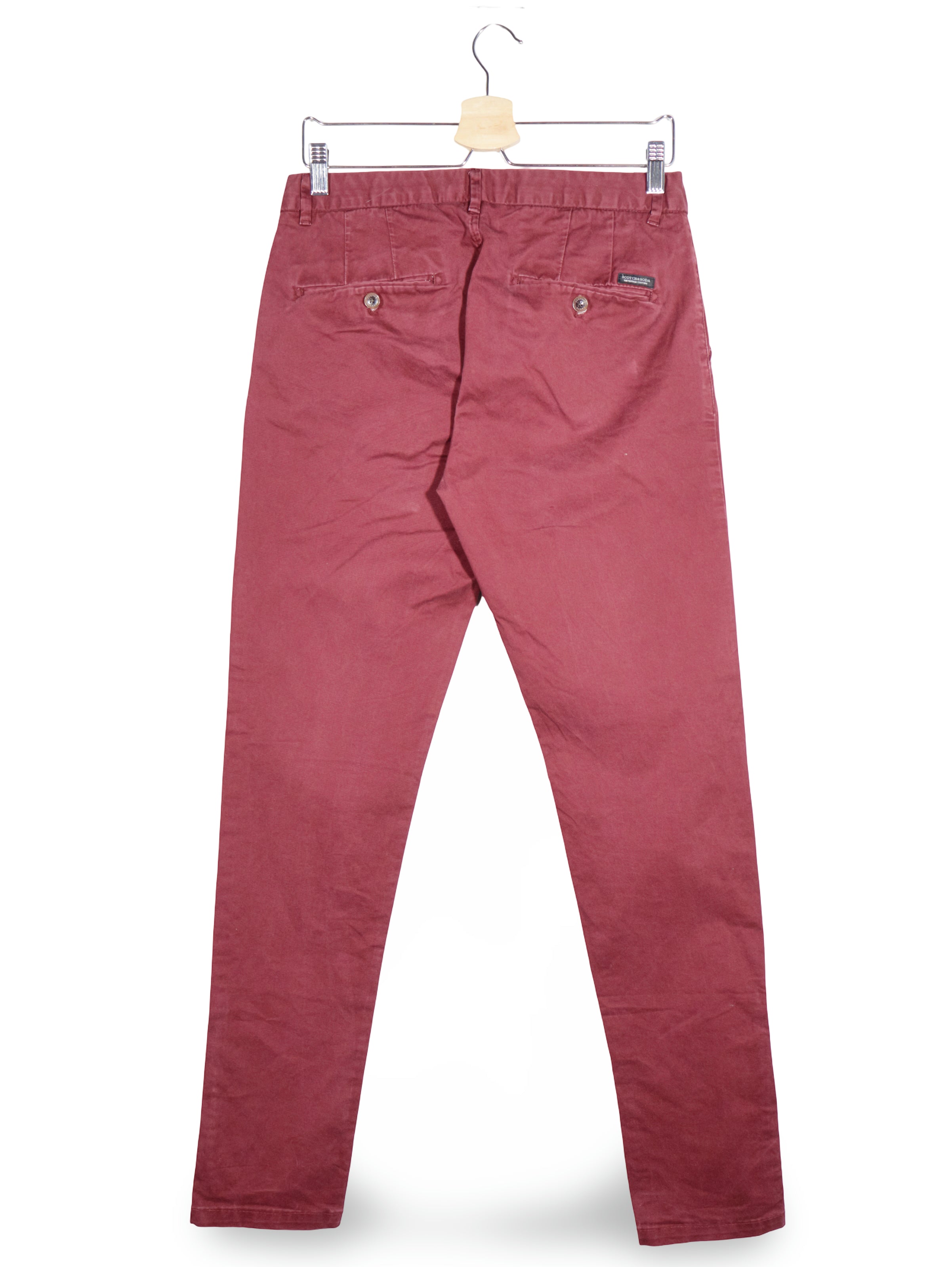 Pantaloni Scotch & Soda bordo mărime XS vedere din spate second-hand premium