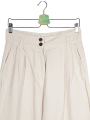 Pantaloni PULL&BEAR bej deschis mărime M detaliu material și croială second-hand premium