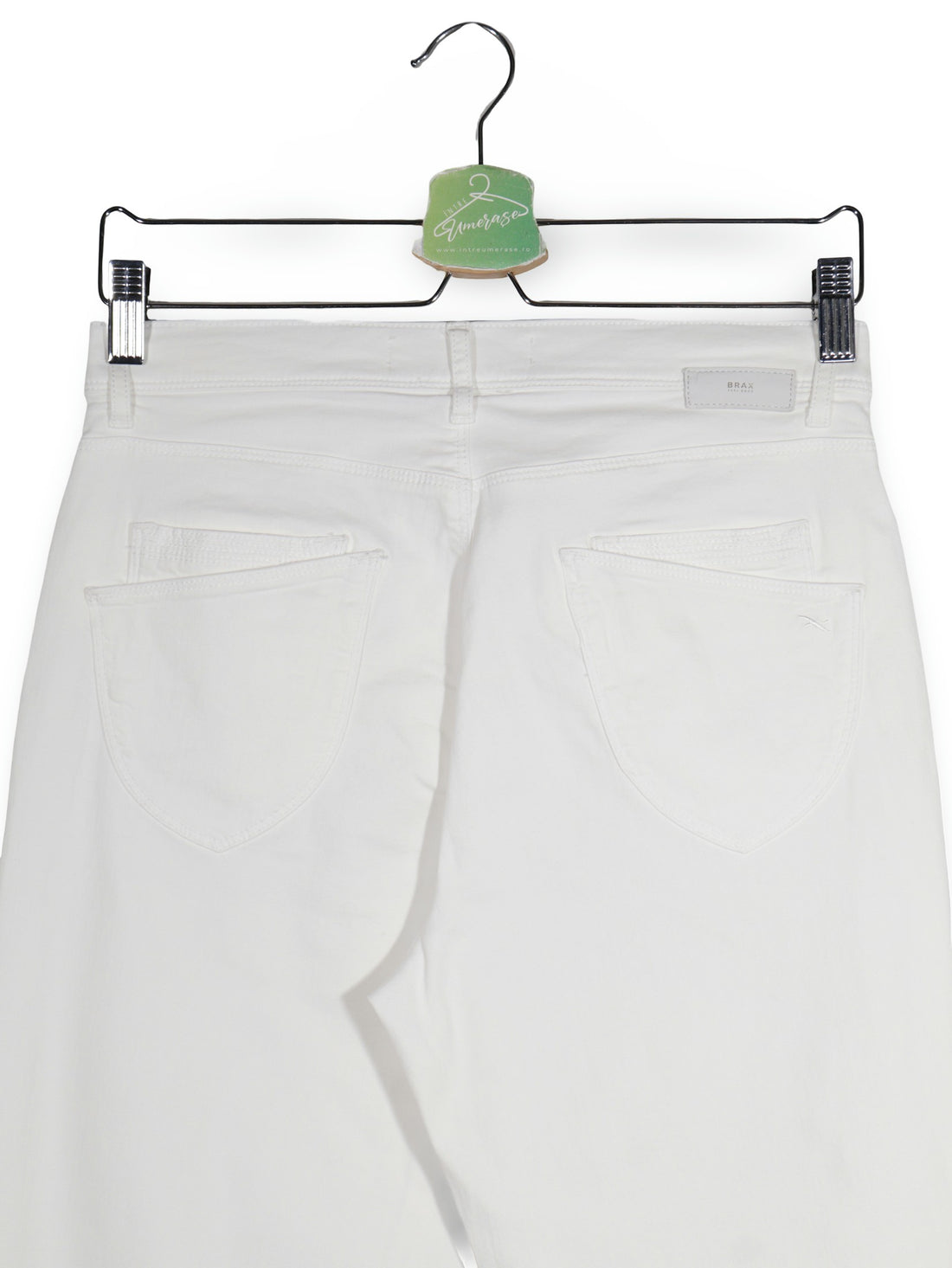 Pantaloni BRAX alb mărime S detaliu material și croială second-hand premium