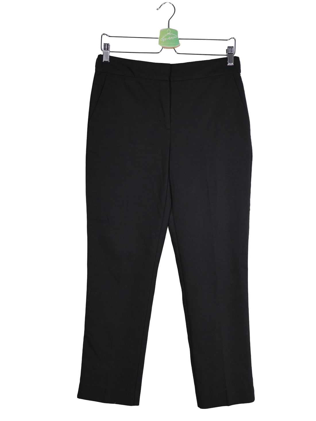Pantaloni ZARA negru mărime M vedere din față second-hand premium