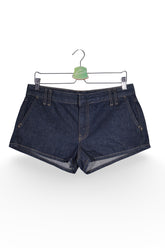 Blugi scurți - ZARA albaștri închiși din denim cu talie medie – M – Femei - fata