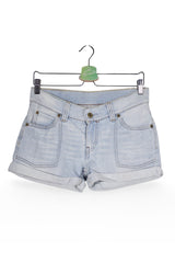 Blugi scurți - Levi's albaștri deschiși cu croială scurtă răsucită – M – Femei - fata