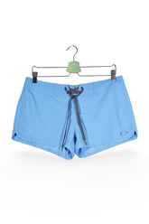 Pantaloni scurți - Premium albaștri din poliester cu croială scurtă – M – Femei - fata