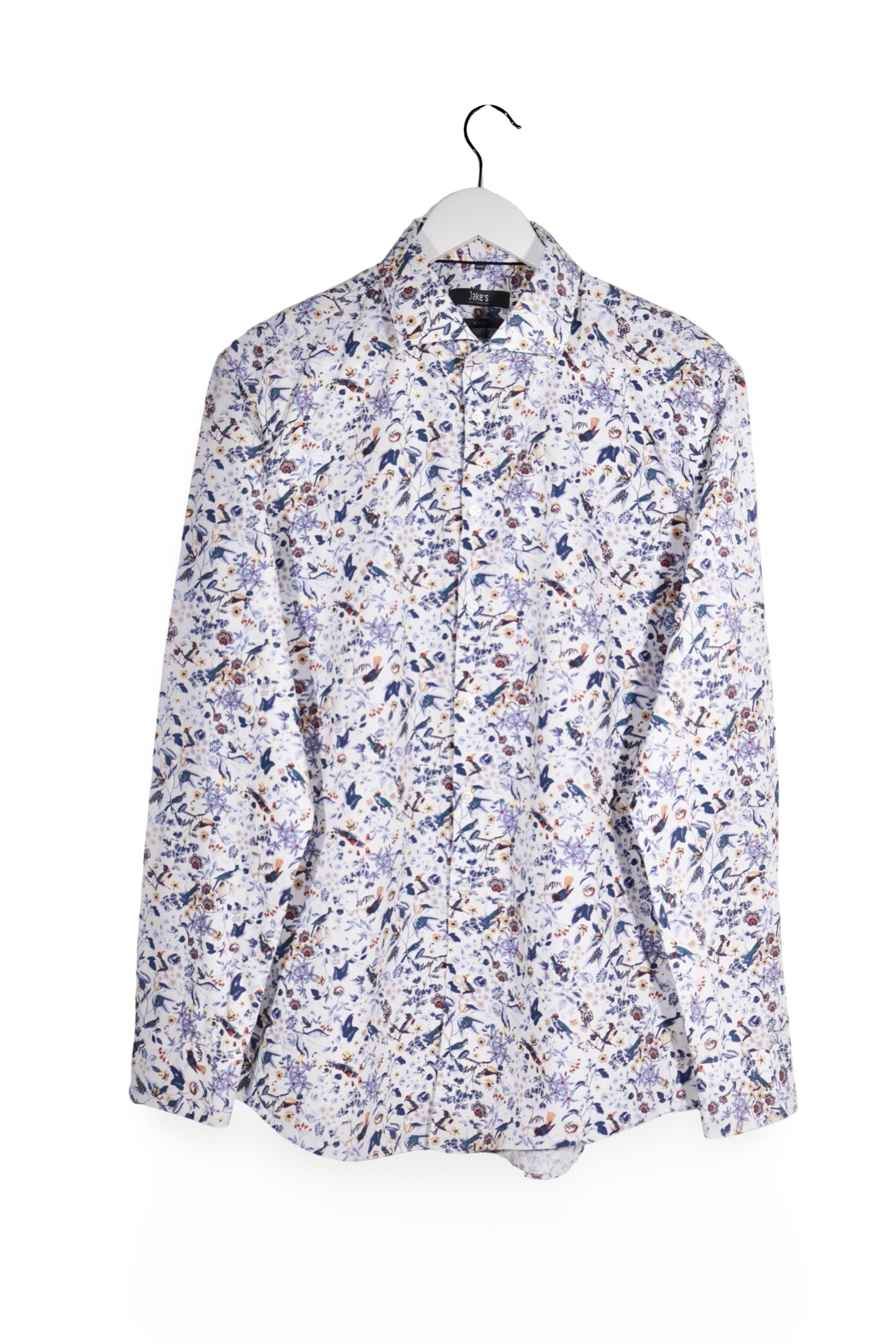 Cămașă - Jake's albă cu imprimeu floral delicat – L – Femei - fata