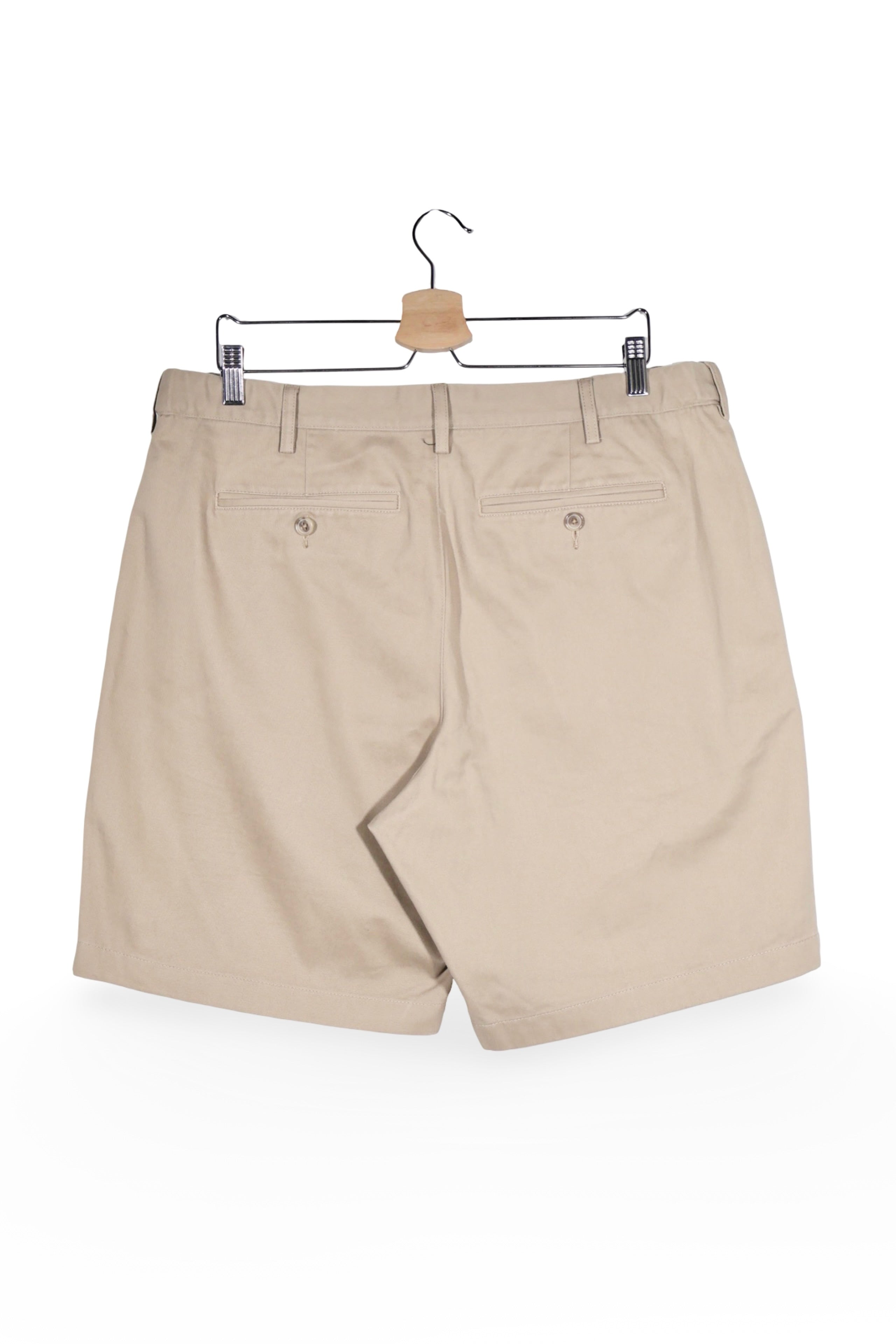 Pantaloni scurți - Lands' End bej din bumbac cu croială clasică – L – Bărbați - spate