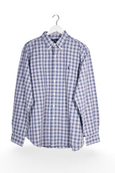 Cămașă - RALPH LAUREN albă cu carouri bleumarin și roșii, din bumbac – XL – Bărbați - fata