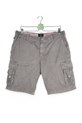 Pantaloni scurți - Bugatti gri din bumbac cu buzunare cargo – L – Bărbați - fata