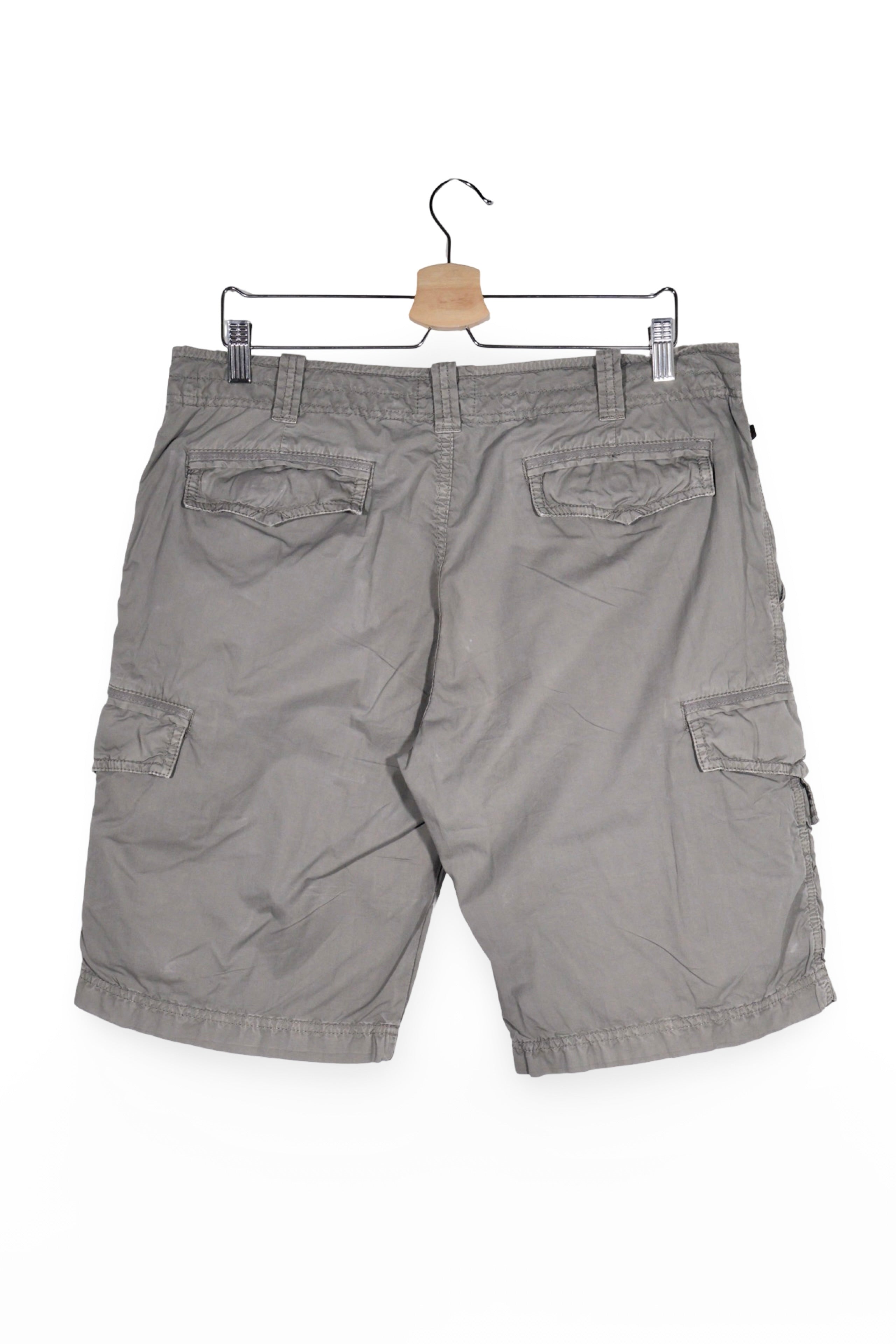 Pantaloni scurți - Bugatti gri din bumbac cu buzunare cargo – L – Bărbați - detaliu
