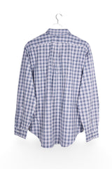 Cămașă - RALPH LAUREN albă cu carouri bleumarin și roșii, din bumbac – XL – Bărbați - spate