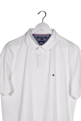 Tricou - Tommy Hilfiger alb din bumbac cu croiala regular – XL – Bărbați - detaliu