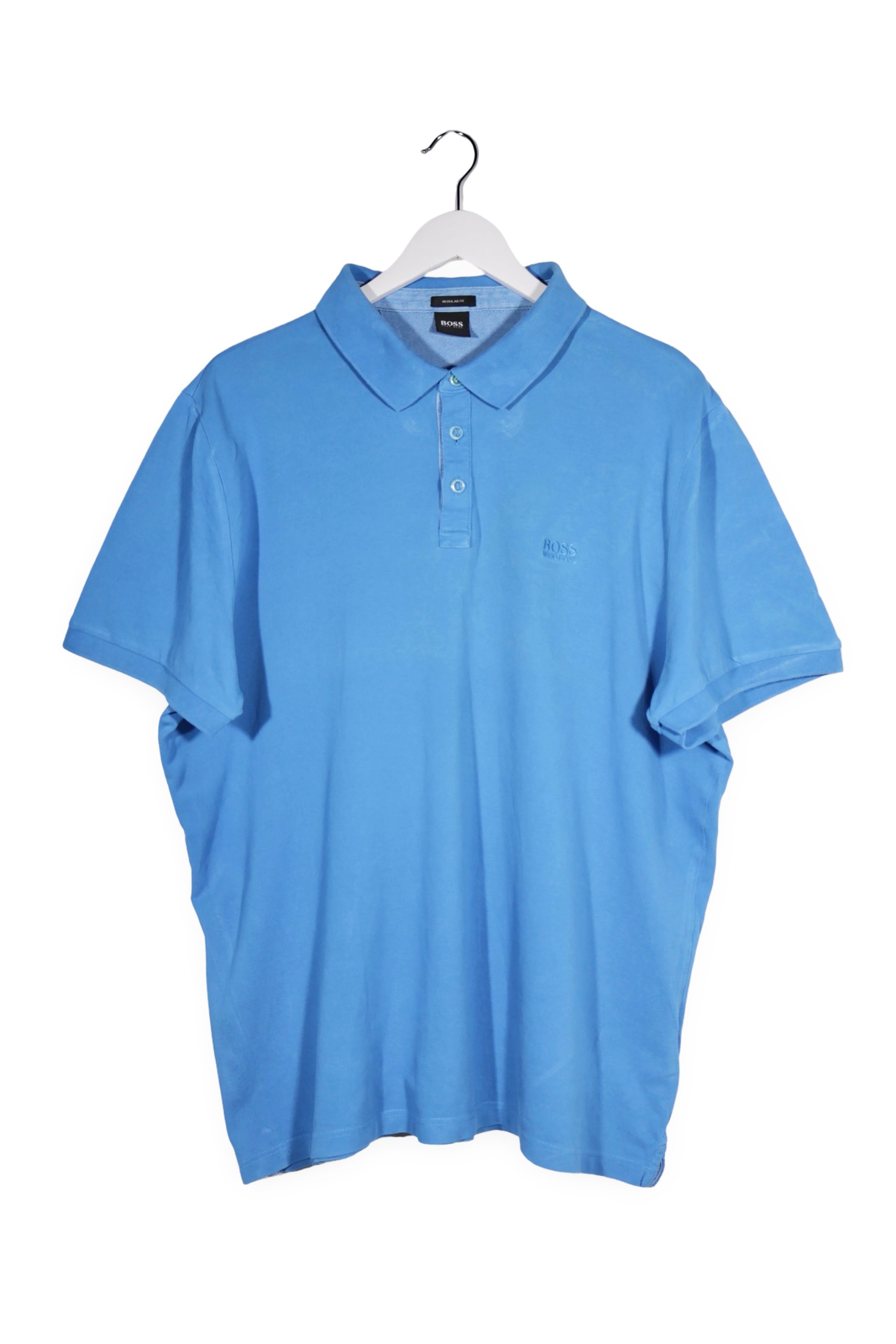 Tricou - Hugo Boss albastru din bumbac cu croială regular – 3XL – Bărbați - fata