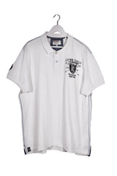 Tricou - Camp David alb din bumbac cu detalii contrastante – 3XL – Bărbați - fata