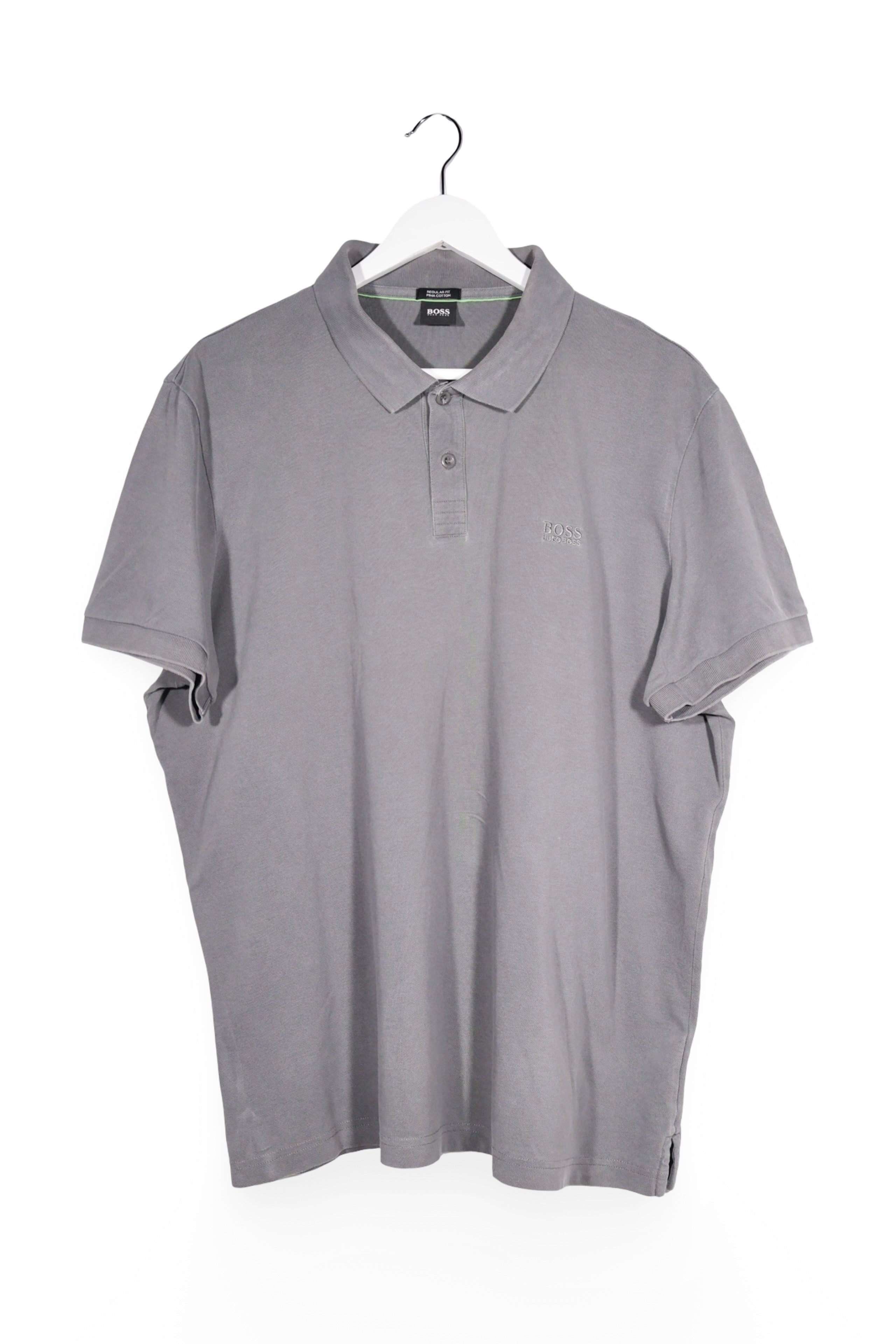 Tricou - BOSS Hugo Boss gri din bumbac reciclat cu croiala regular – 3XL – Bărbați - fata